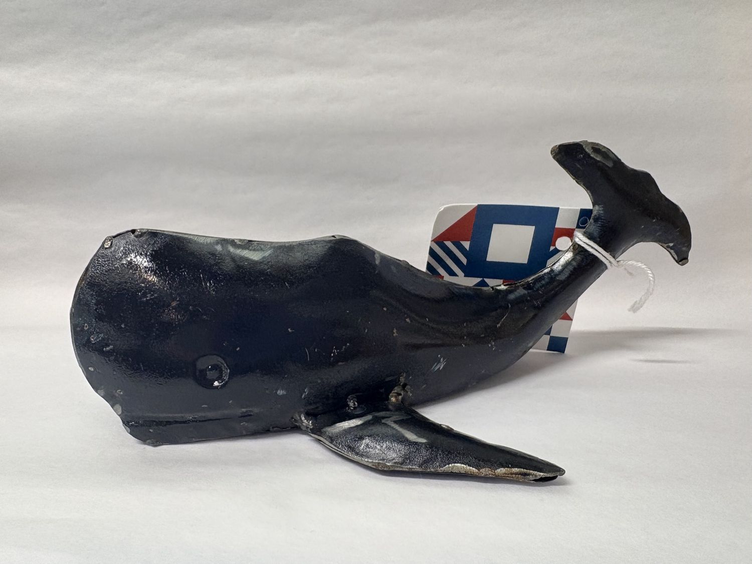 Reclaimed Metal Whale (2 sizes), Size: Mini Black 9.1"