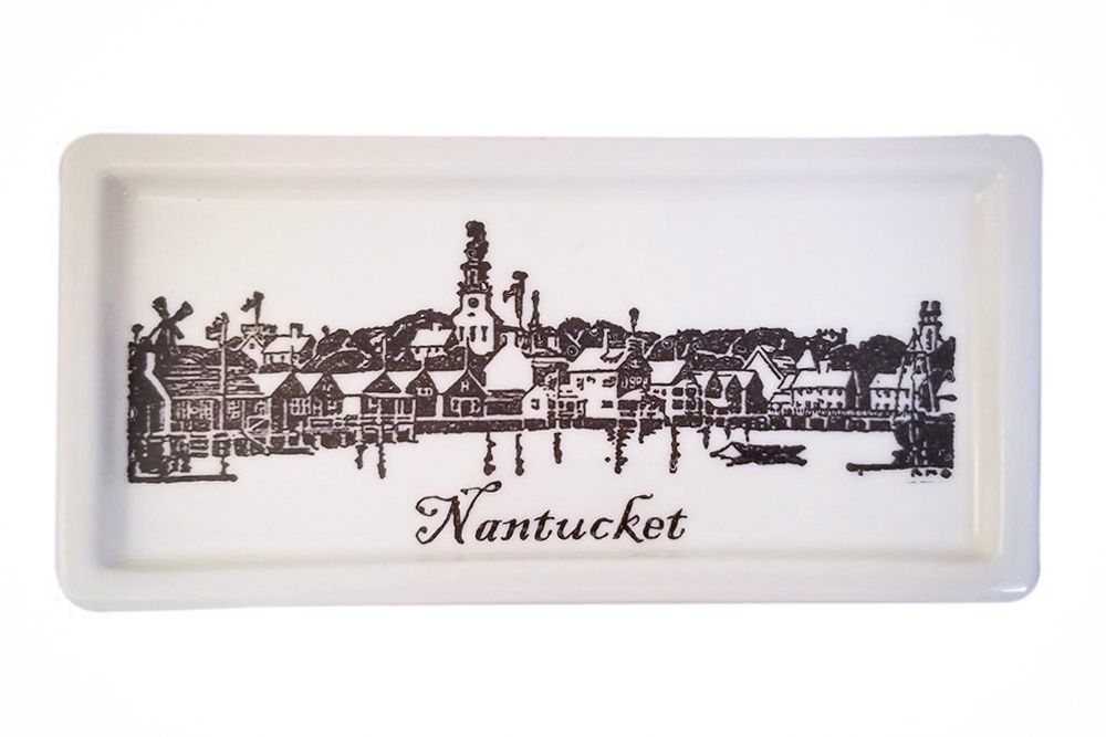 Transferware - Small Rectangular Dish, Nantucket Town Design