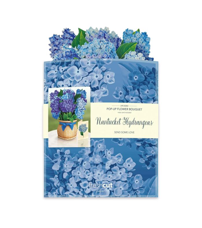 Nantucket Hydrangeas Pop-Up Flowers Greeting Card - Mini