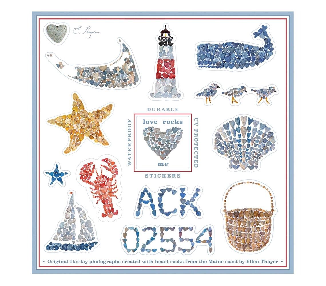 Love Rocks Nantucket Vinyl Sticker Sheet