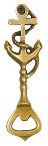 Anchor Bottle Opener Antique Brass (with handle)