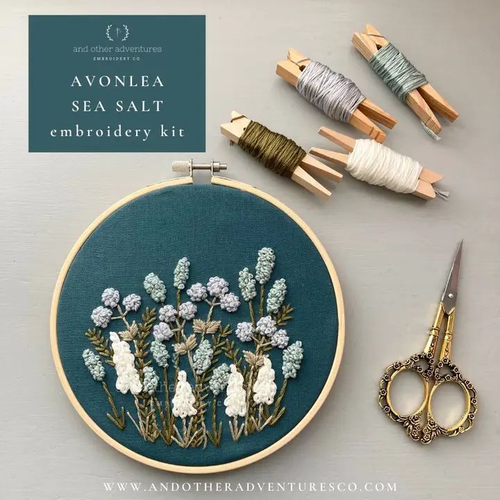 Beginner Embroidery Kit - Avonlea in Sea Salt
