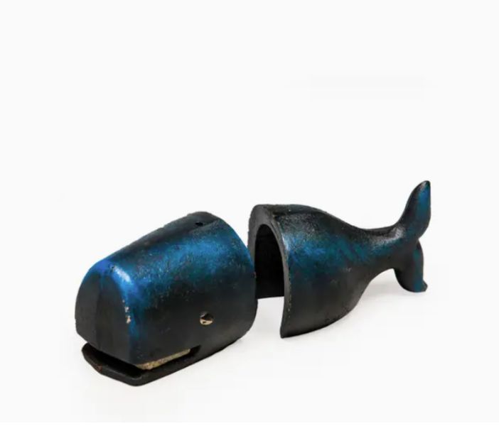 Cast Iron Antiqued Whale Bookends
