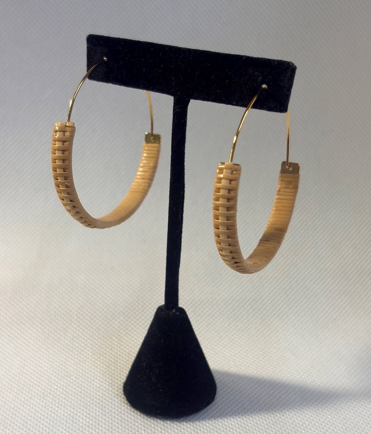 Nantucket Lightship Basket Earrings - 18k Gold Plated Hoops