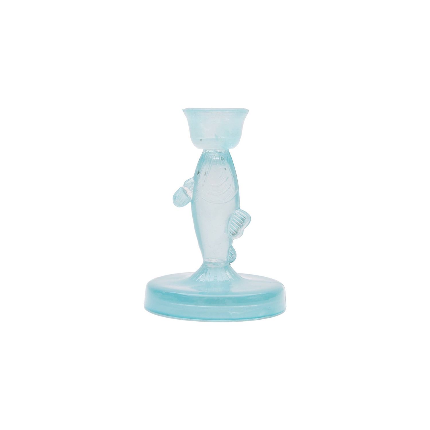 Coastal Fish Glass Candlestick Set 2