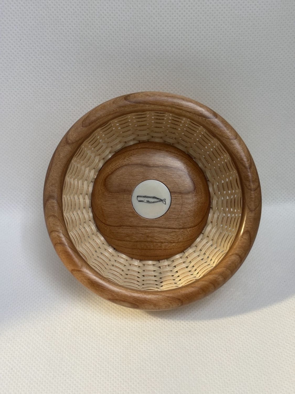 Nantucket Lightship Basket Jewelry Dish w/ Scrimmed Ivory by Caitlin Parsons