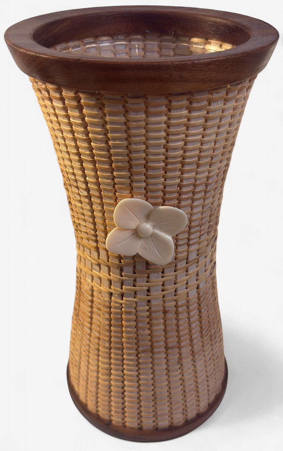 Nantucket Lightship Basket Vase - 9" Tall  - with Walnut accents By Pat Krystofolski