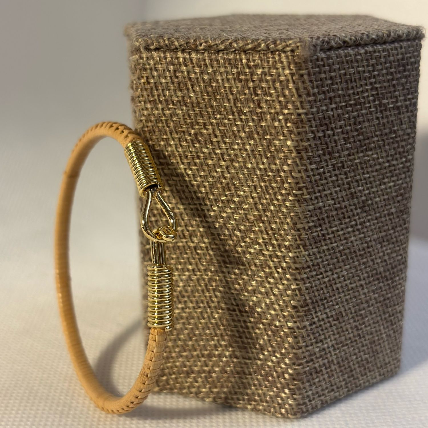 Nantucket Lightship Basket Bracelet - 18k Gold plate Hook and Eye clasp Bangle By Ashlie Emery