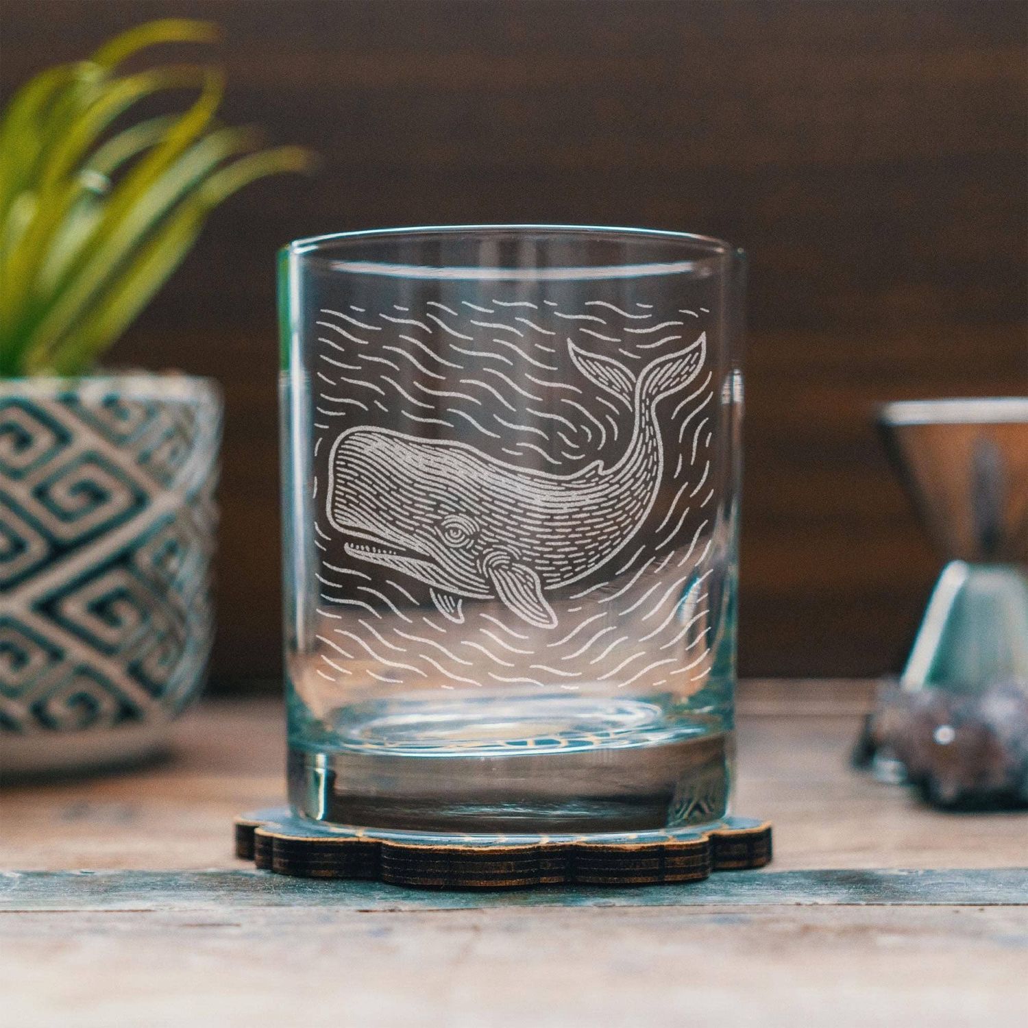 Sperm Whale Glasses, Size: Old Fashioned
