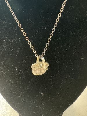 Nantucket Lightship Basket Oval Necklace/ Silver