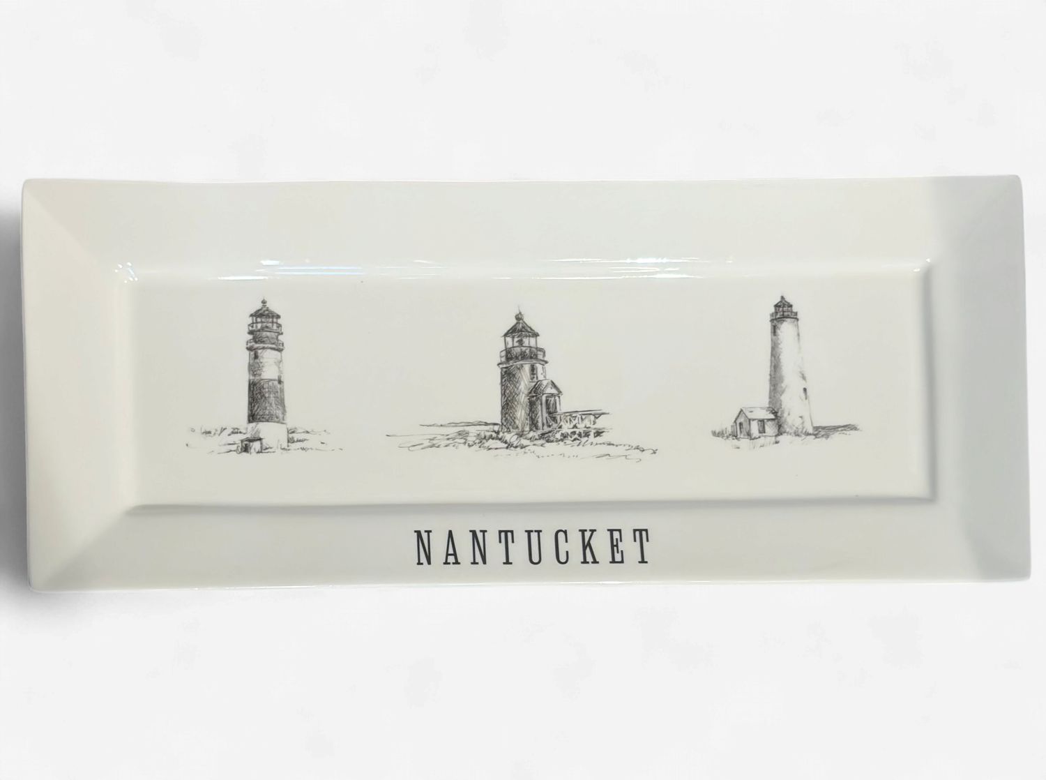 Transferware-Nantucket Lighthouse Tray