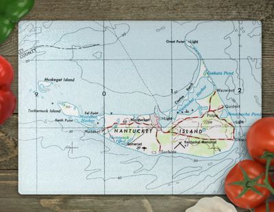 Nantucket Map Cutting Board/ Large