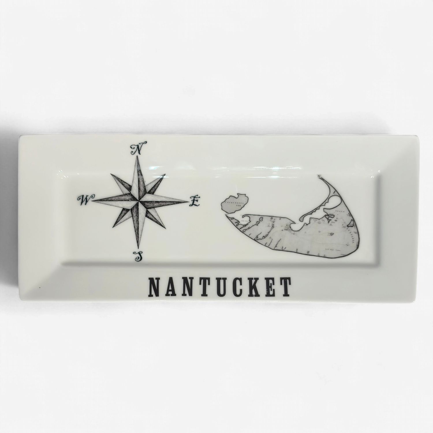 Transferware - Nantucket with Compass Medium Tray