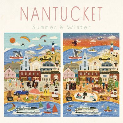 Nantucket Summer & Winter Double-Sided Keepsake Puzzle