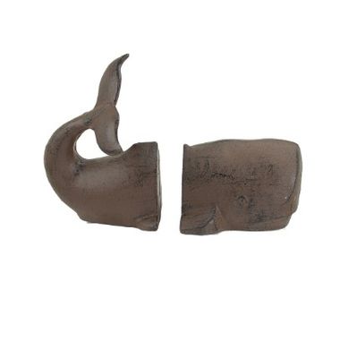Cast Iron Rust Whale Bookend