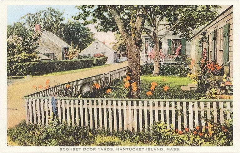 Siasconset Door Yards,Greeting Card