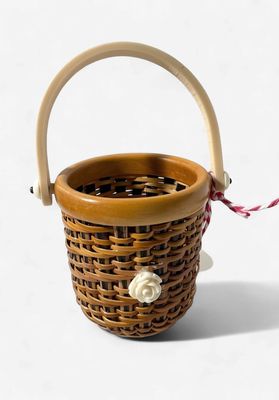 Nantucket Lightship Basket- 2" Round with Carved Rose