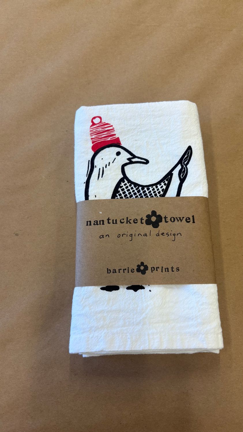 Barrie Prints Dish Towel- Holiday Seagull