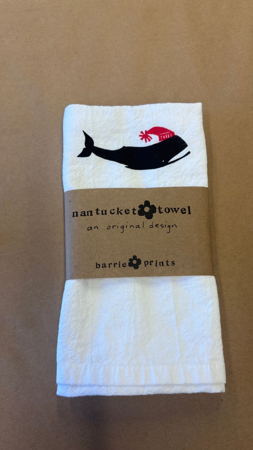 Barrie Prints Dish Towel- Holiday Whale
