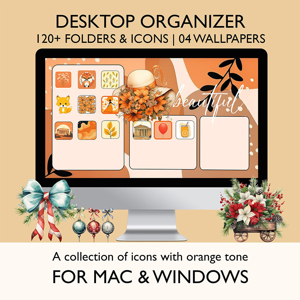 Folder icons with orange tone