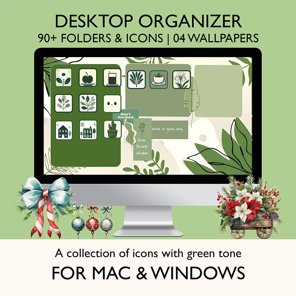 Folder icons with green tone