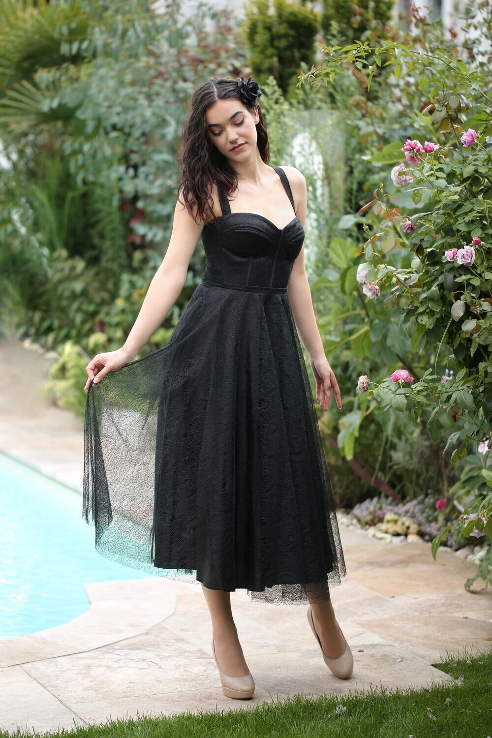 Pauline - A-Linienkleid kurz, Schwarz