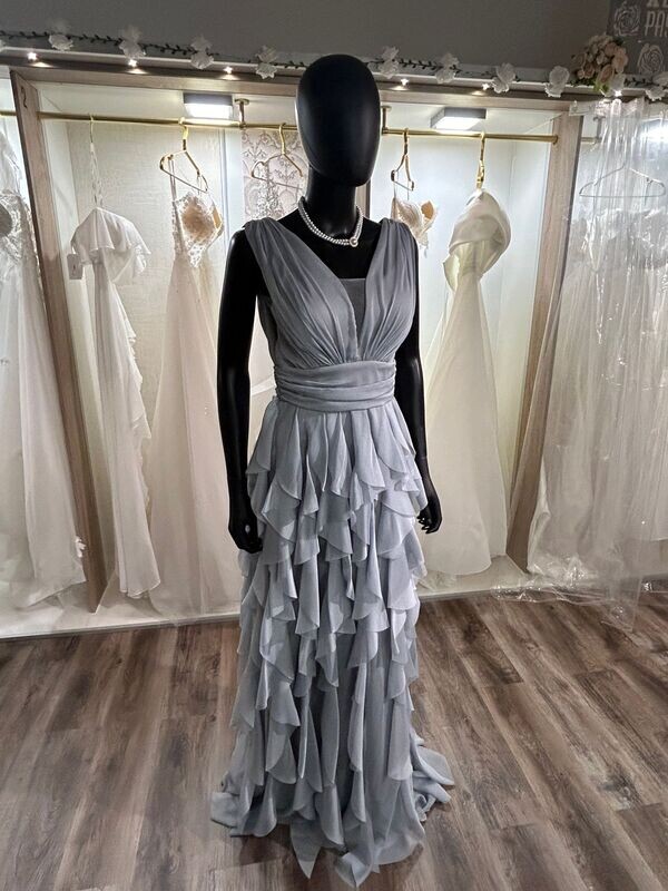 Phillia - V-neck chiffon dress - silver Phillia - V-neck chiffon dress - silver