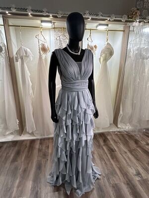 Phillia - Chiffonkleid mit V-Ausschnitt - Silber Phillia - Chiffonkleid mit V-Ausschnitt - Silber
