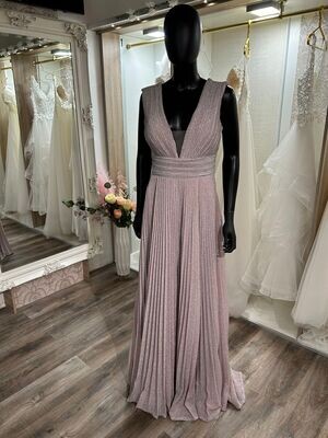 Paisley - Glitzer Plissee, Langes Kleid, Pastell Lila Paisley - Glitzer Plissee, Langes Kleid, Pastell Lila