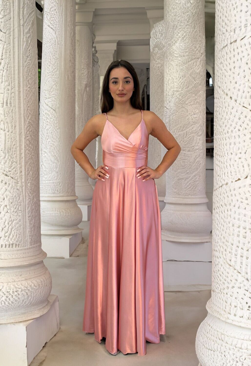 Amber- glänzendes A - Linienkleid