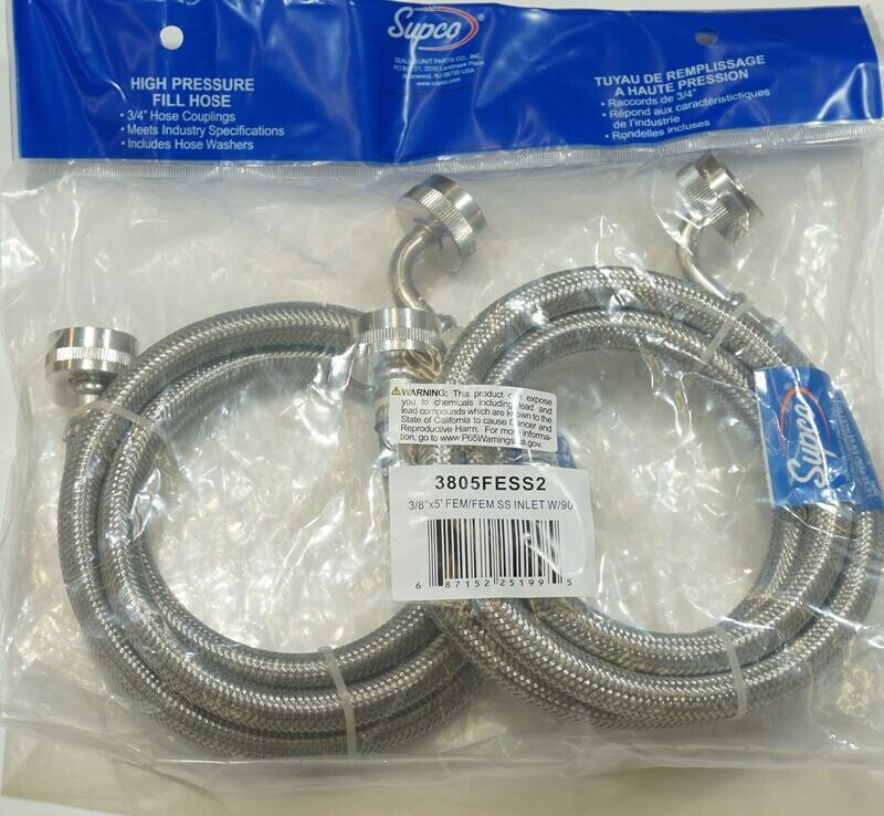 3805FESS2 - 5'  SS 2PAK FILL HOSE / ELBOW 3805FESS2 - 5'  SS 2PAK FILL HOSE / ELBOW