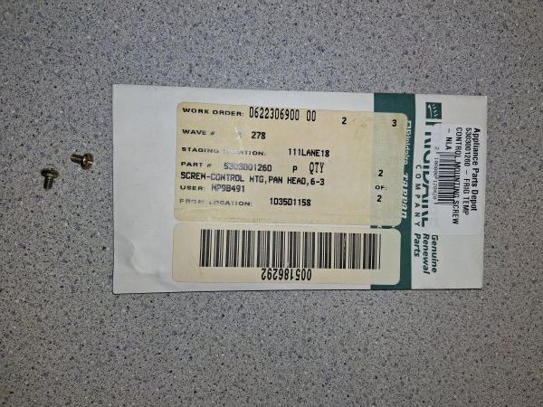 5303001260 - FRIG TEMP CONTROL MOUNTING SCREW - NLA