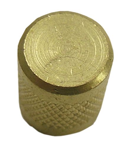 SF2245P25 - 1/4 in Flare Knurled Brass Cap with Neoprene Seal