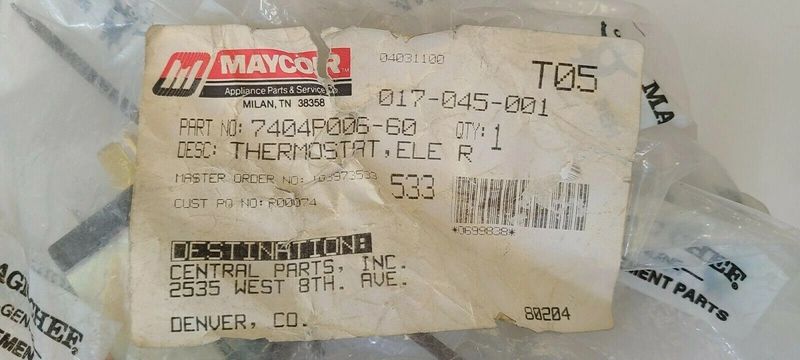 7404P006-60 - OEM MAYTAG MAGIC CHEF RANGE THERMOSTAT