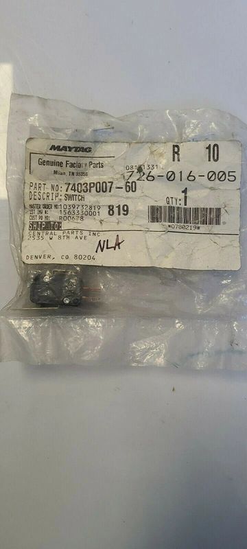 7403P007-60 - OEM MAYTAG / JENN-AIR OVEN MICRO SWITCH IN ORIGINAL BAG - NLA