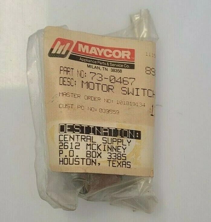 73-0467 NEW GENUINE OEM MAYTAG DRYER MOTOR SWITCH IN ORIGINAL PACKAGING - NLA