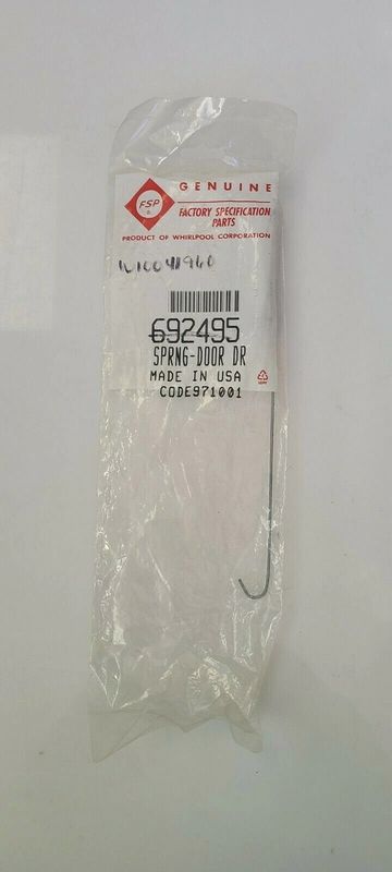 WPW10041960 / 692495 NEW GENUINE OEM WHIRLPOOL DRYER DOOR SPRING IN ORIGINAL PACKAGING