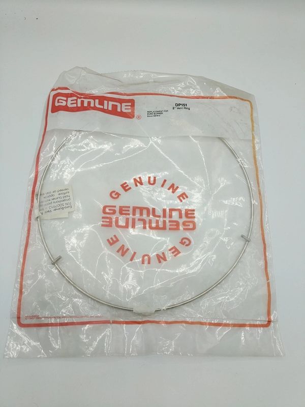 DP151 NEW GEMLINE 8" BURNER VENT RING FOR RANGE IN ORIGINAL PACKAGING - NLA