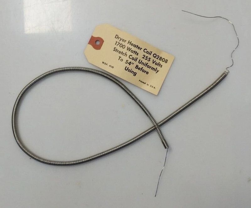 Q2808 NEW GENUINE OEM WESTINGHOUSE VINTAGE DRYER COIL IN ORIGINAL PACKAGING - NLA