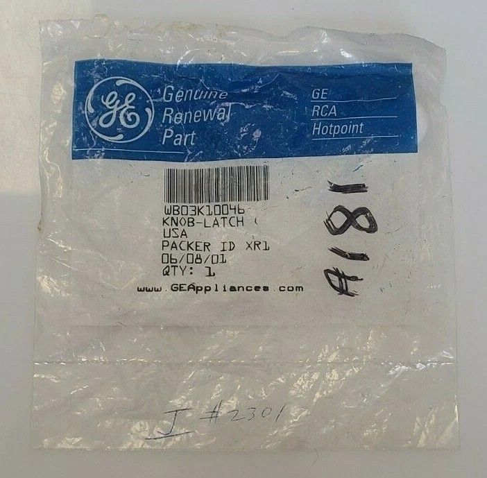 WB03K10046 NEW GENUINE OEM GE RANGE OVEN LATCH KNOB IN ORIGINAL PACKAGING - NLA
