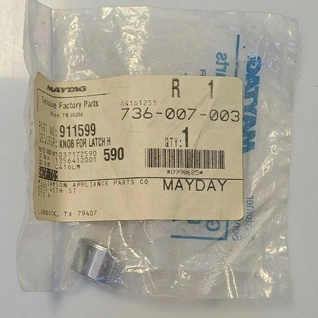 911599 NEW GENUINE OEM MAYTAG DISHWASHER LATCH KNOB NI ORIGINAL PACKAGING - NLA