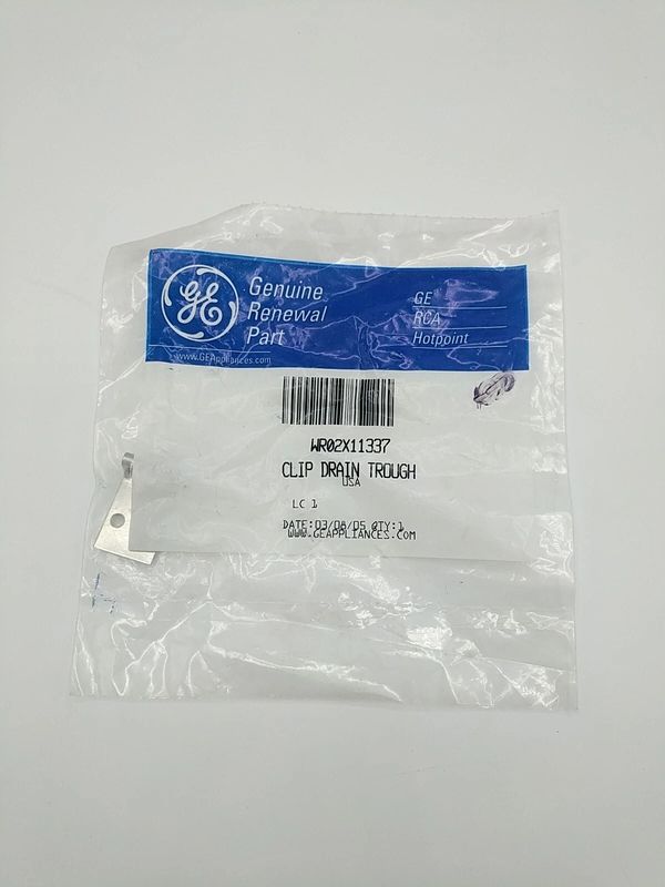 WR02X11337 NEW GENUINE OEM GE REFRIGERATOR DRAIN TROUGH CLIP - NLA