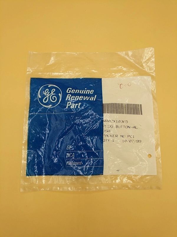 WR02X10365 - OEM GE REFRIGERATOR BUTTON PLUG SCREW - ALMOND - NLA
