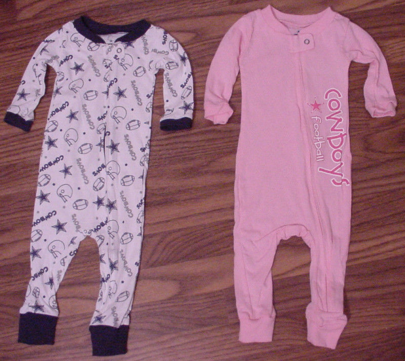 Dallas Cowboys White Onesie Sleeper 3mos