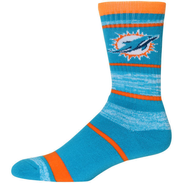 Miami Dolphins Stripe Crew Socks