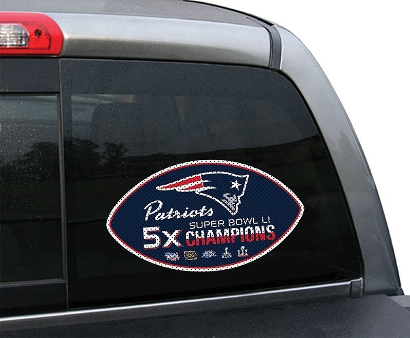New England Patriots 5x SB Window Film