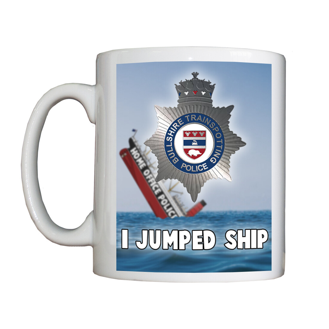 Personalised 'I Jumped Ship (HO-BSTP)' Drinking Vessel