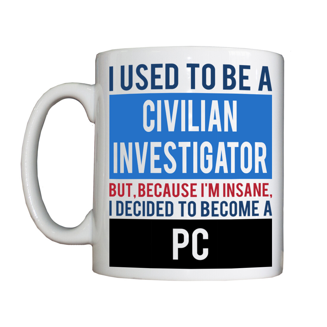 Personalised 'Civilian Investigator - PC' Drinking Vessel