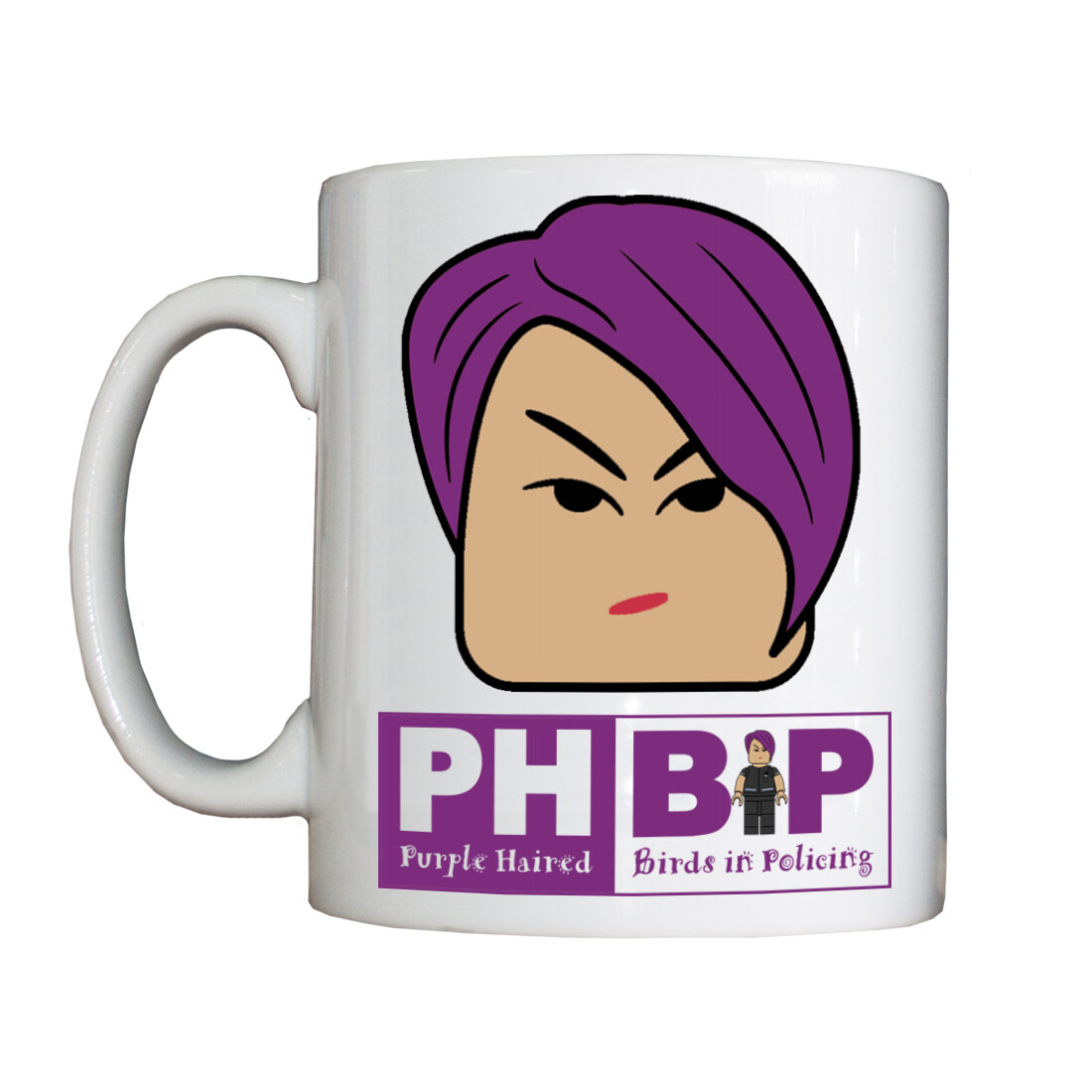 Personalised 'Purple Haired Birds in Policing' Drinking Vessel