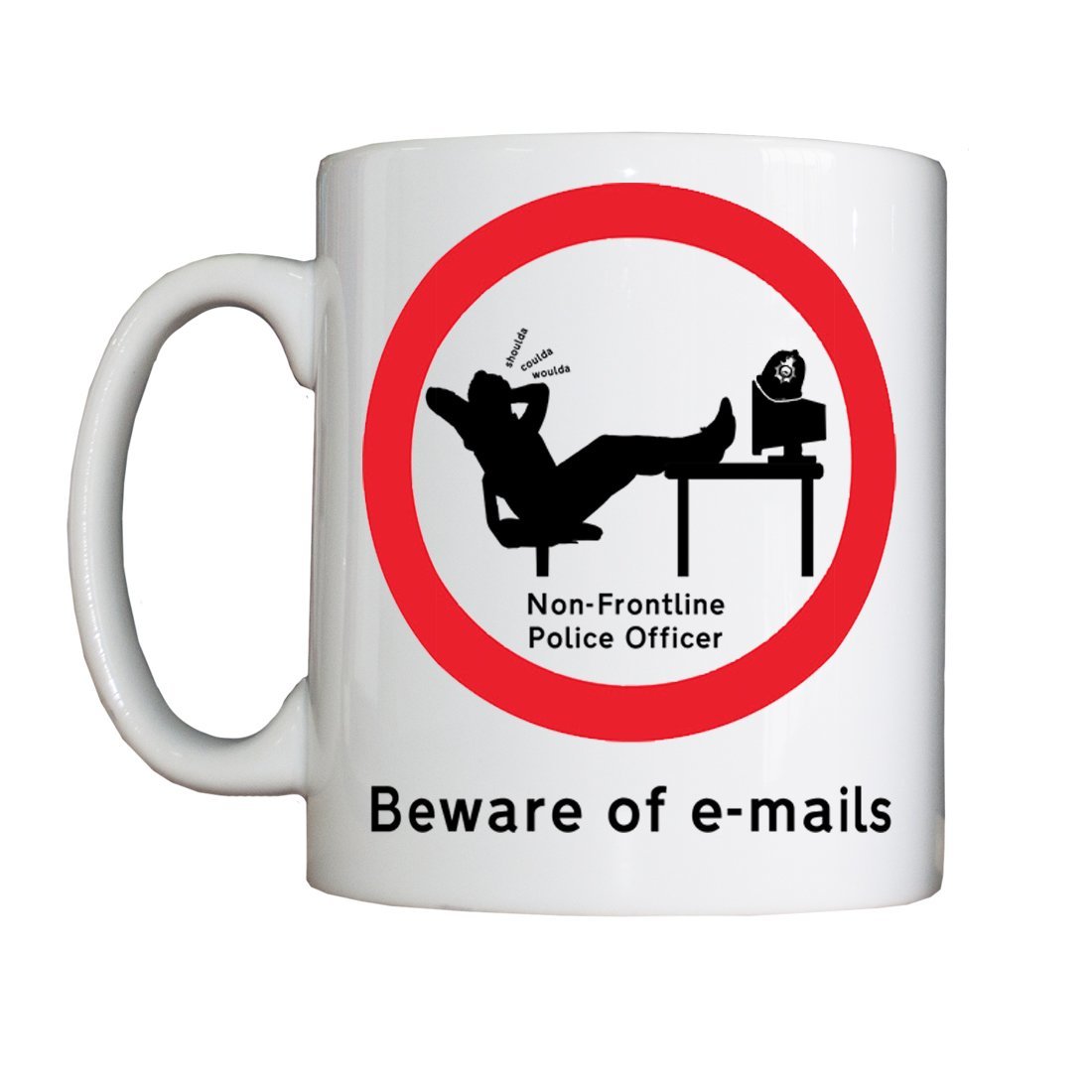 Personalised ''Beware of E-Mails' Drinking Vessel (Mug)